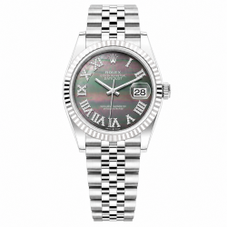 Rolex Datejust 36MM 16234 Black MOP Diamond Dial Watch